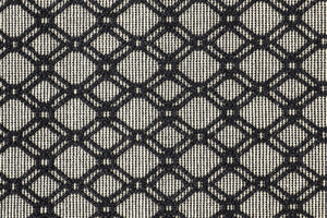HomeRoots 5' Black and Ivory Hand-Woven Wool Area Rug with Geometric Design and Fringed Edges for Sophistication 5' X 8' 512360