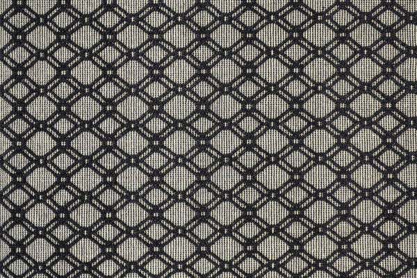 HomeRoots 5' Black and Ivory Hand-Woven Wool Area Rug with Geometric Design and Fringed Edges for Sophistication 5' X 8' 512360