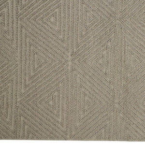 HomeRoots 5' Gray Wool Geometric Hand-Woven Area Rug with Elegant Fringed Edges for Timeless Home Style 5' X 8' 512376