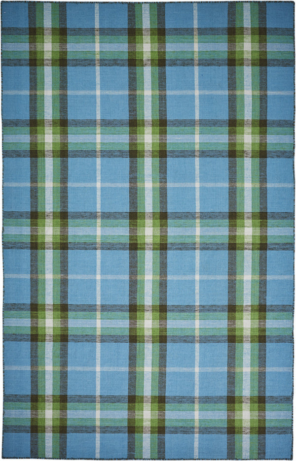 Homeroots 5' X 8' Blue And Green Abstract Hand Woven Area Rug Blue,Green,Black 100% Pet 512380