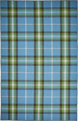 Homeroots 8' X 10' Blue And Green Abstract Hand Woven Area Rug Blue,Green,Black 100% Pet 512381