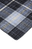 Homeroots 5' X 8' Black And Blue Abstract Hand Woven Area Rug Black,Blue,White 100% Pet 512385