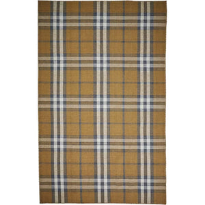 Homeroots 5' X 8' Gold Blue And White Abstract Hand Woven Stain Resistant Area Rug Gold,Blue,White Other Material 512388