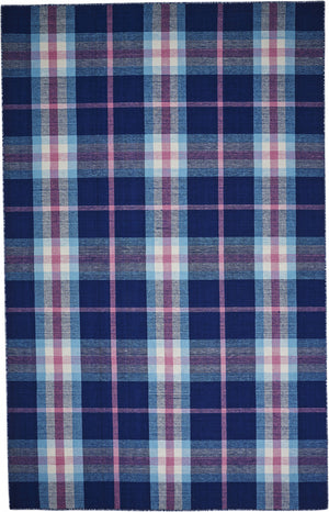 Homeroots 5' X 8' Blue Pink And White Abstract Hand Woven Stain Resistant Area Rug Blue,Pink,White Other Material 512394