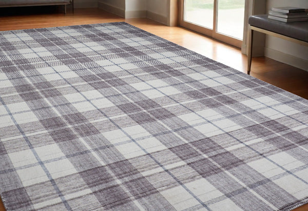 HomeRoots 5' Hand-Woven Gray Taupe and Ivory Abstract Area Rug - Stylish, Durable, Stain-Resistant Design 5' X 8' 512397
