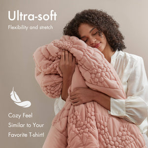 English Elm 3-Piece Soft Pink Comforter Set For Full/Queen Beds - Cozy, Breathable, Easy Care & Stylish Design B035P408218