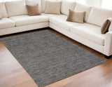 Homeroots 5' X 8' Gray And Black Hand Woven Area Rug Gray,Black Viscose 512403