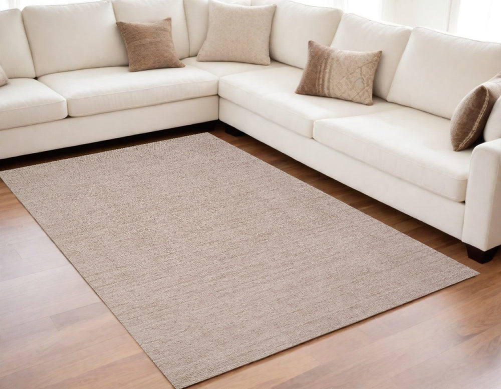 HomeRoots 5' Hand-Woven Pink and Ivory Area Rug - Artisanal Charm for Cozy Living Spaces and Elegant Décor 5' X 8' 512408