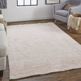 Homeroots 5' X 8' Pink And Ivory Hand Woven Area Rug Pink,Ivory Viscose 512408