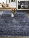 Homeroots 4' X 6' Blue Hand Woven Area Rug Blue Viscose 512412