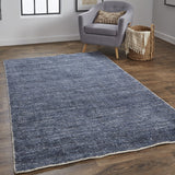 Homeroots 4' X 6' Blue Hand Woven Area Rug Blue Viscose 512412