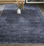 Homeroots 4' X 6' Blue Hand Woven Area Rug Blue Viscose 512412