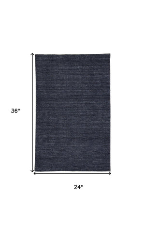 Homeroots 2' X 3' Blue Hand Woven Area Rug Blue Viscose 512416