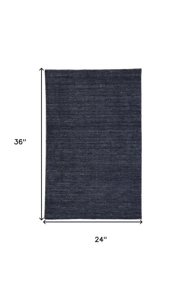 Homeroots 2' X 3' Blue Hand Woven Area Rug Blue Viscose 512416