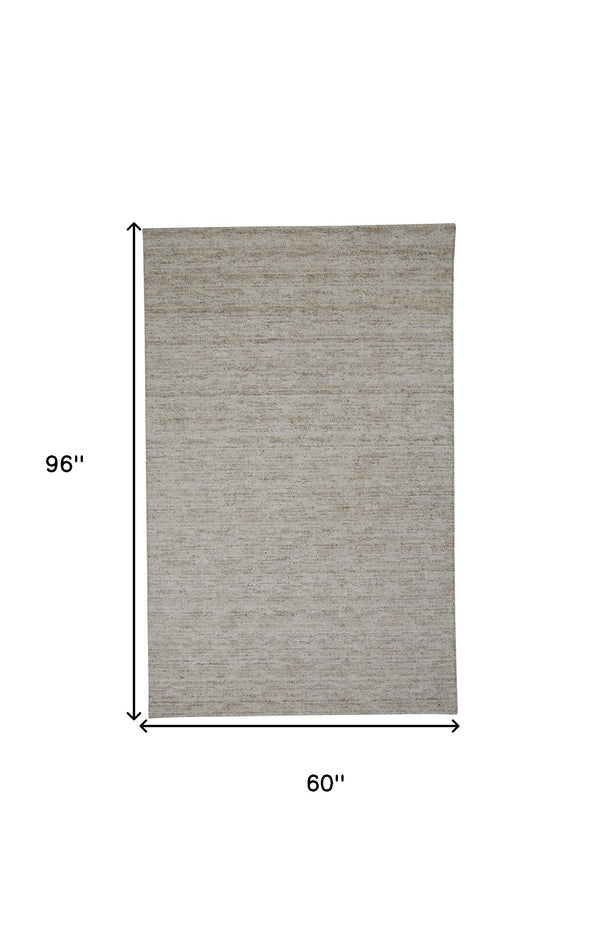 Homeroots 5' X 8' Taupe Hand Woven Area Rug Taupe Viscose 512418
