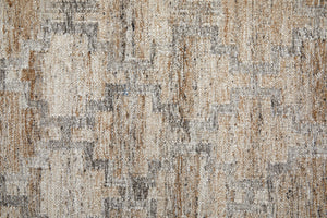 HomeRoots 4' Hand Woven Tan and Gray Geometric Area Rug with Fringe – Stylish, Durable, and Unique Design 10' X 13' 512438