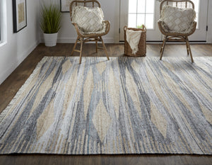 HomeRoots 4' Hand-Woven Abstract Area Rug in Gray, Black, and Brown with Timeless Fringe for Stylish Spaces 4' X 6' 512452