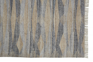 HomeRoots 4' Hand-Woven Abstract Area Rug in Gray, Black, and Brown with Timeless Fringe for Stylish Spaces 8' X 10' 512454