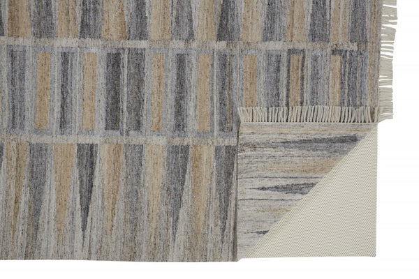 HomeRoots 4' Hand-Woven Geometric Area Rug in Gray, Black & Brown - Eco-Friendly, Soft, Durable & Stylish 4' X 6' 512464