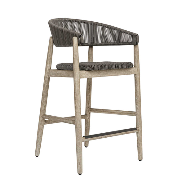 Uttermost Dermott Mahogany Wicker Outdoor Counter Stool for Patio Bar Areas