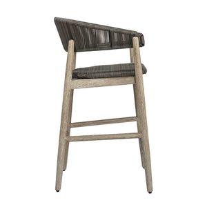 Uttermost Dermott Mahogany Wicker Outdoor Counter Stool for Patio Bar Areas