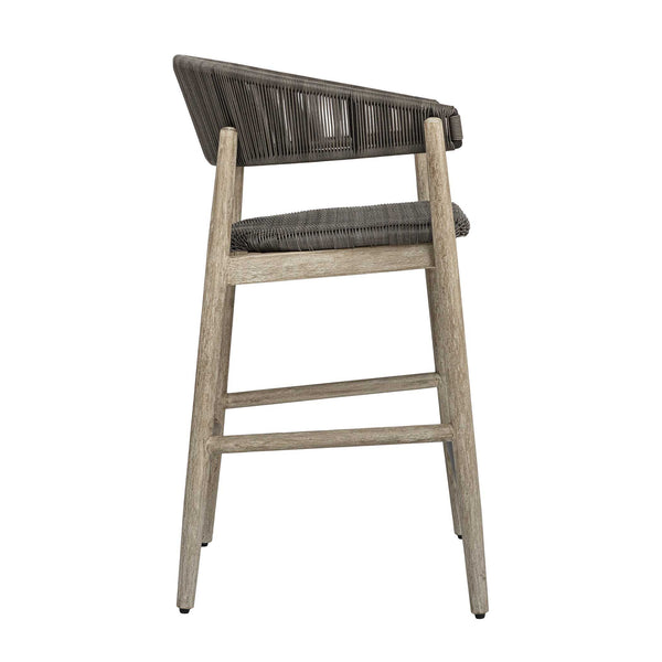 Uttermost Dermott Mahogany Wicker Outdoor Counter Stool for Patio Bar Areas