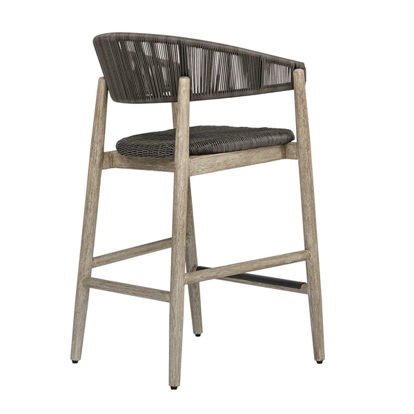 Uttermost Dermott Mahogany Wicker Outdoor Counter Stool for Patio Bar Areas