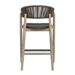 Uttermost Dermott Mahogany Wicker Outdoor Counter Stool for Patio Bar Areas