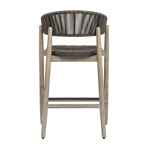 Uttermost Dermott Mahogany Wicker Outdoor Counter Stool for Patio Bar Areas