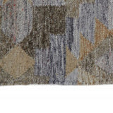 Homeroots 4' X 6' Gray And Blue Geometric Hand Woven Area Rug With Fringe  Recycled Pet 512470