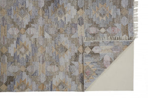 HomeRoots 5'' Gray, Black, and Brown Geometric Hand-Woven Area Rug – Eco-Friendly, Stain-Resistant Design 5' X 8' 512471