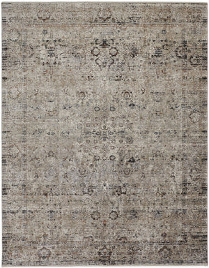 HomeRoots 4' Taupe Ivory and Gray Abstract Distressed Area Rug with Fringed Edges for Modern Home Decor 4' X 6' 512477