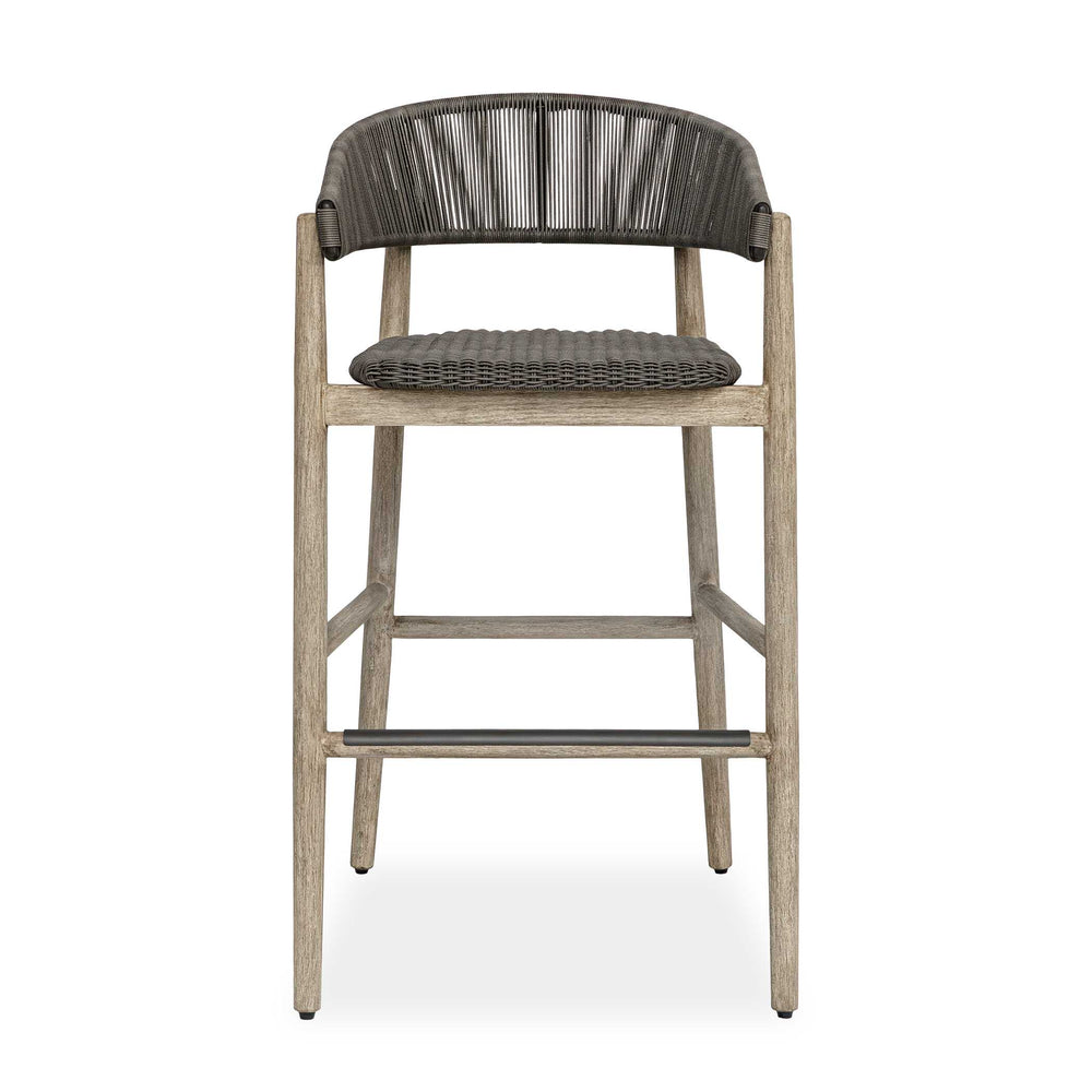 Uttermost Uttermost Dermott Mahogany and Wicker Outdoor Bar Stool for Coastal Patio Spaces 51247