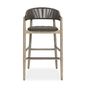 Uttermost Uttermost Dermott Mahogany and Wicker Outdoor Bar Stool for Coastal Patio Spaces 51247