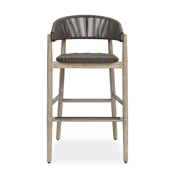 Uttermost Uttermost Dermott Mahogany and Wicker Outdoor Bar Stool for Coastal Patio Spaces 51247