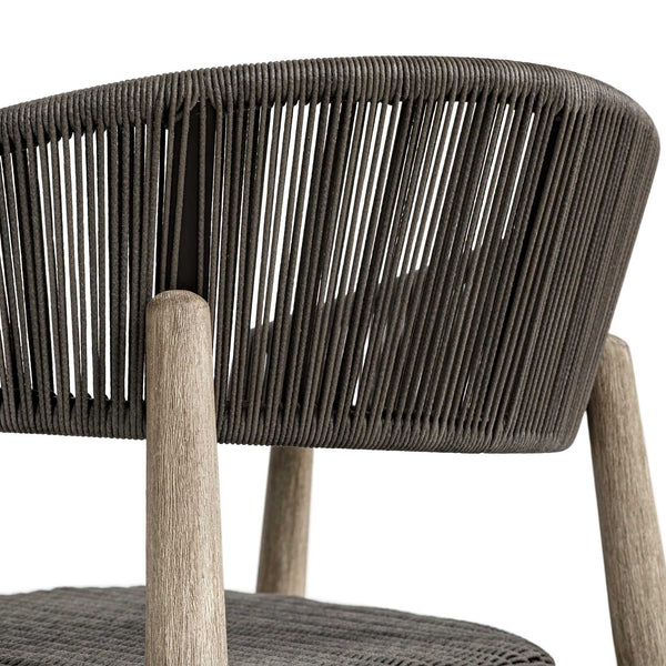 Uttermost Dermott Mahogany and Wicker Outdoor Bar Stool for Coastal Patio Spaces