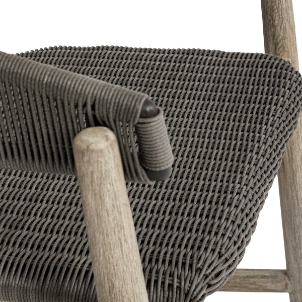 Uttermost Dermott Mahogany and Wicker Outdoor Bar Stool for Coastal Patio Spaces