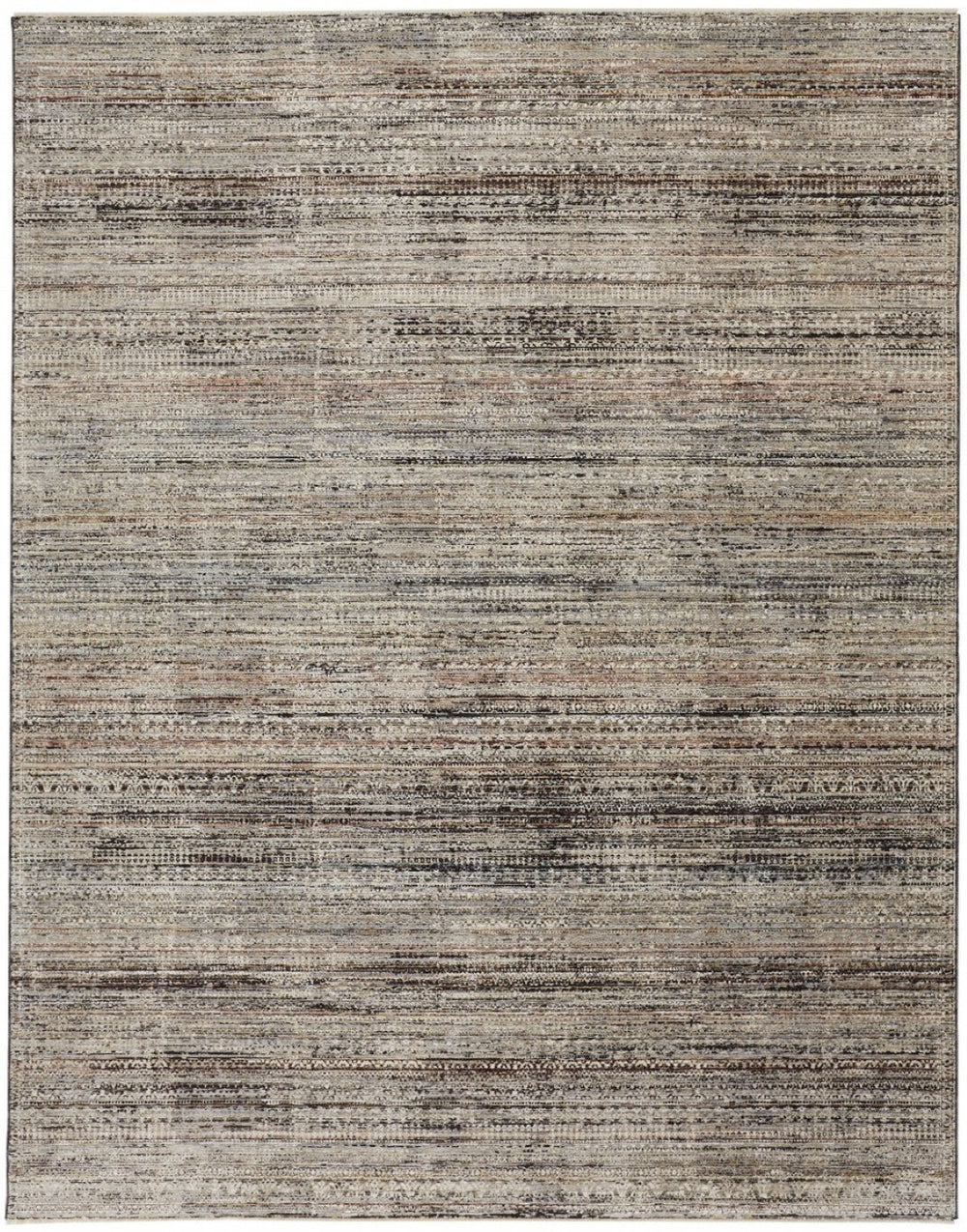 HomeRoots 4' Ivory Gray and Black Abstract Distressed Area Rug with Fringed Edges – Timeless Elegance for Any Room 4' X 6' 512486