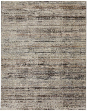 HomeRoots 4' Ivory Gray and Black Abstract Distressed Area Rug with Fringed Edges – Timeless Elegance for Any Room 4' X 6' 512486