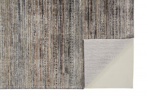 HomeRoots 4' Ivory Gray and Black Abstract Distressed Area Rug with Fringed Edges – Timeless Elegance for Any Room 4' X 6' 512486