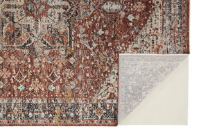 HomeRoots 4' Bold Abstract Distressed Area Rug in Red, Ivory & Black with Classic Fringe for Modern Spaces 8' X 10' 512498