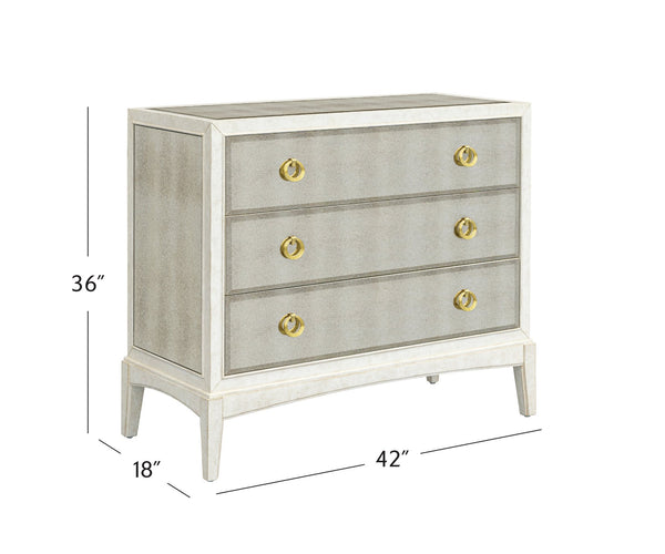 Basset Mirror Kiara Hall Chest - Vintage Cream Wood Frame With Antique Mirrored Finish And Elegant Golden Pulls White Solid Wood,Engineered Wood,Metal 5125-lr-508