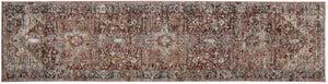 HomeRoots 4' Bold Abstract Distressed Area Rug in Red, Ivory & Black with Classic Fringe for Modern Spaces 10' Runner 512500