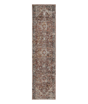 HomeRoots 4' Bold Abstract Distressed Area Rug in Red, Ivory & Black with Classic Fringe for Modern Spaces 10' Runner 512500