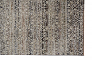 HomeRoots 4' Gray and Ivory Distressed Oriental Area Rug with Fringe – Elegant Comfort for Any Room 4' X 6' 512504