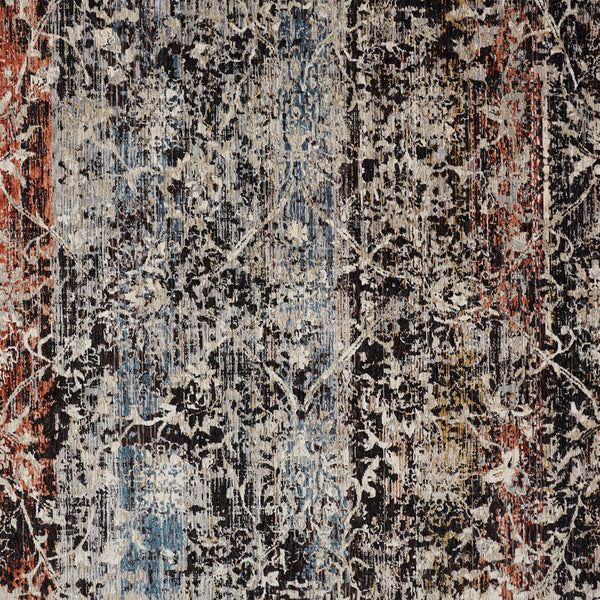 Homeroots 4' X 6' Gray Black And Red Abstract Distressed Area Rug With Fringe  Polyester 512513