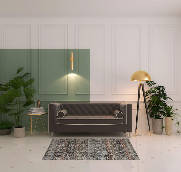 Homeroots 4' X 6' Gray Black And Red Abstract Distressed Area Rug With Fringe  Polyester 512513