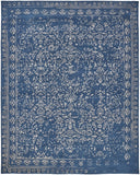 Homeroots 8' X 10' Blue And Silver Wool Floral Tufted Handmade Distressed Area Rug Blue,Silver Wool 512522