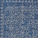 Homeroots 9' X 12' Blue And Silver Wool Floral Tufted Handmade Distressed Area Rug Blue,Silver Wool 512523