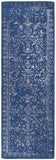 Homeroots 8' Blue And Silver Wool Floral Hand Tufted Distressed Runner Rug Blue,Silver Wool 512525